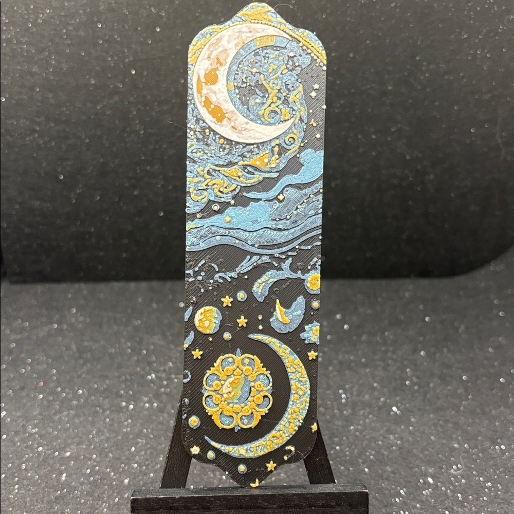 Celestial Themed Bookmark with Moon and Stars - Picture 4 of 4